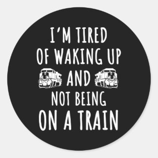 Pegatina Redonda Ferrocarril Viaje Diciendo Trenes De Locomotoras F