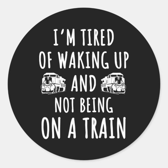 Pegatina Redonda Ferrocarril Viaje Diciendo Trenes De Locomotoras F (Anverso)