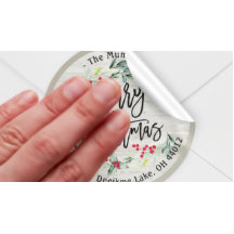 Ferry Christmas Holly Wreath Return Address Labs