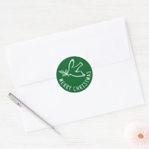 Pegatina Redonda FERRY CHRISTMAS Simple Dove PERSONALIZADO Holiday