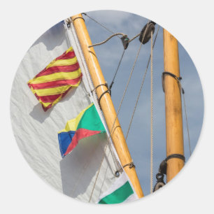 Pegatina Redonda Festival Bainbridge Island de Bote de Madera 3