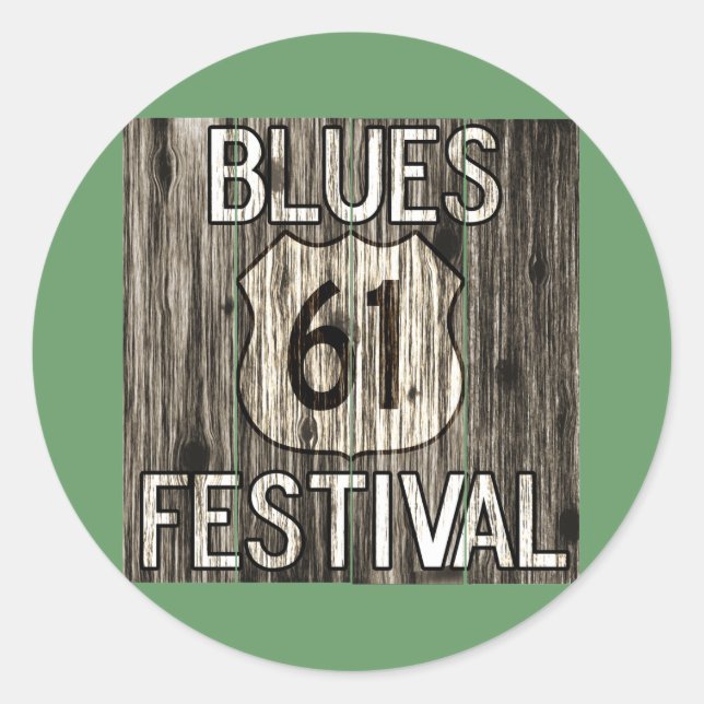 Pegatina Redonda Festival Blues 61 (Anverso)