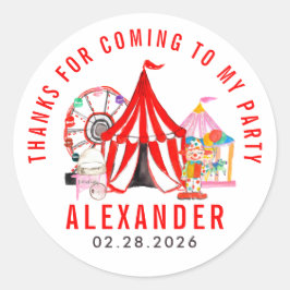 Pegatina Redonda Festival de Circo de Carnaval Moderno