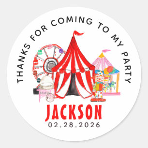 Pegatina Redonda Festival de Circo de Carnaval Moderno