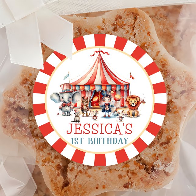 Pegatina Redonda Festival de circo de carnaval y fiesta de cumpleañ (Subido por el creador)