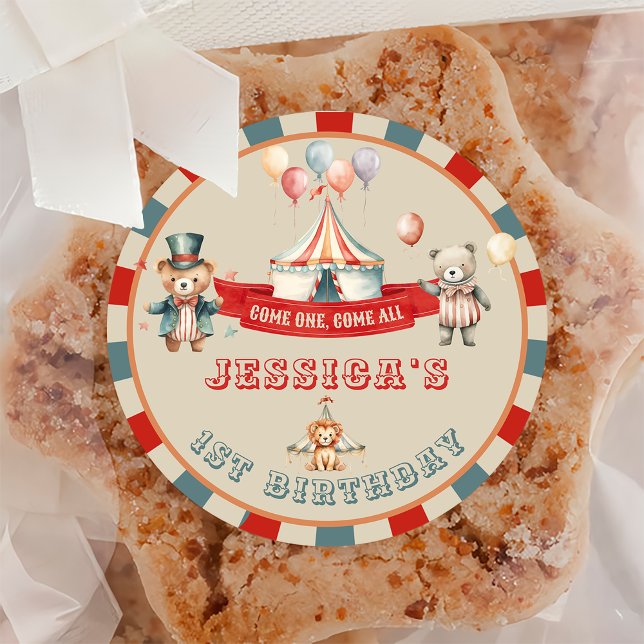 Pegatina Redonda Festival de circo vintage (Subido por el creador)