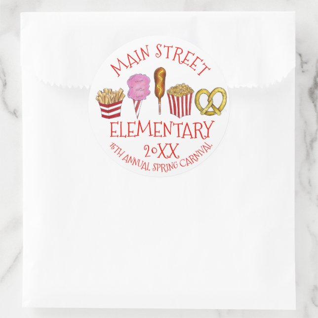 Pegatina Redonda Festival de la Feria de Primavera Festival del Hie (Bolso)