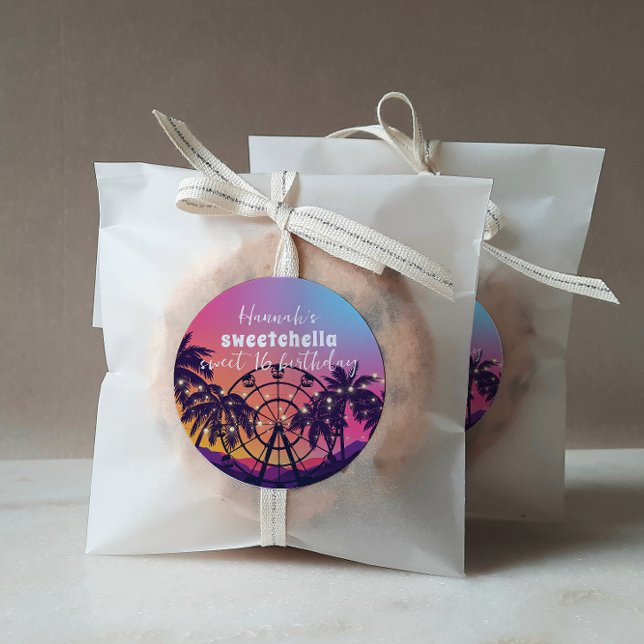 Pegatina Redonda Festival de Música | Palmeras de Rueda de Ferris D (Subido por el creador)