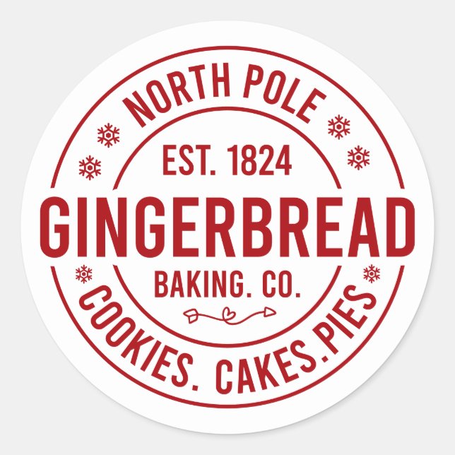 Pegatina Redonda Festive Christmas North Pole gingerbread (Anverso)