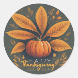Pegatina Redonda Festive Thanksgiving Round Stickers