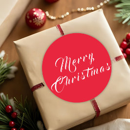 Pegatina Redonda Festividad blanca de navidad