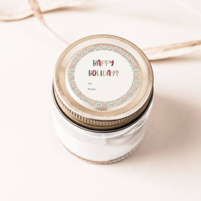 Pegatina Redonda Festividad Casual Colorful Happy Holidays (Subido por el creador)