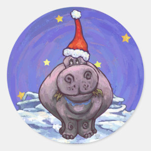 Pegatina Redonda Festividad de Hippo