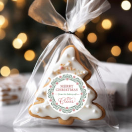 Pegatina Redonda Festividad de los Navidades de panadería de la Sra