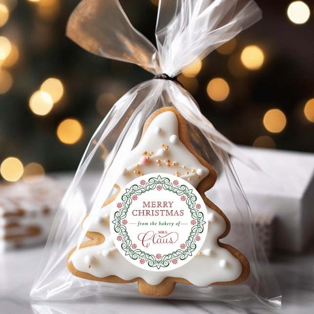 Pegatina Redonda Festividad de los Navidades de panadería de la Sra (Subido por el creador)