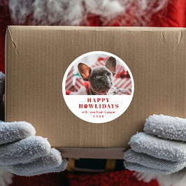 Pegatina Redonda Festividad de los Navidades de Pun de impresión fo