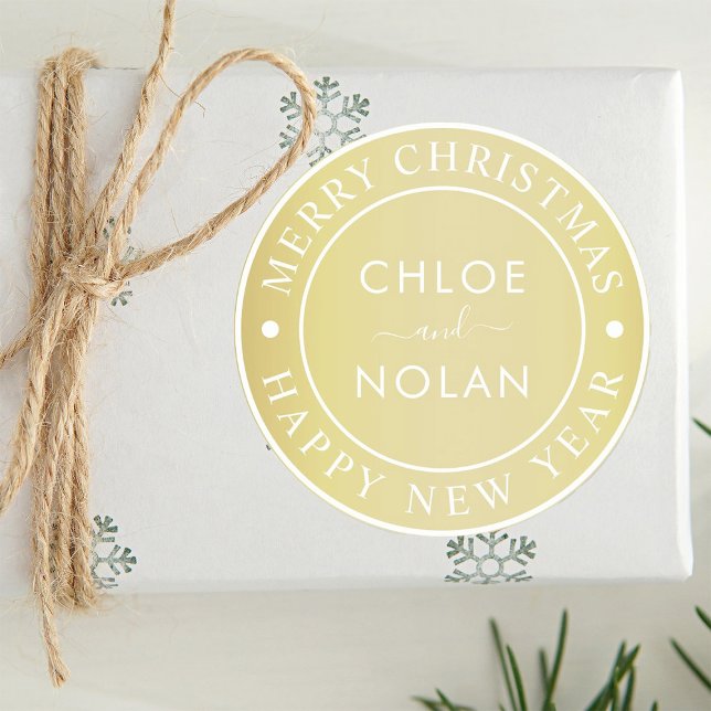 Pegatina Redonda Festividad de los Navidades de texto Personalizado (Subido por el creador)