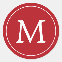 Pegatina Redonda Festividad de los Navidades monográficos rojos ele