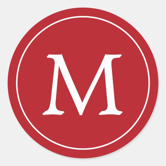 Pegatina Redonda Festividad de los Navidades monográficos rojos ele (Anverso)