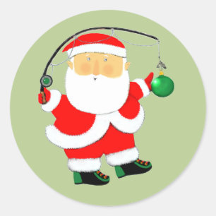 Pegatina Redonda Festividad de los Navidades pesqueros