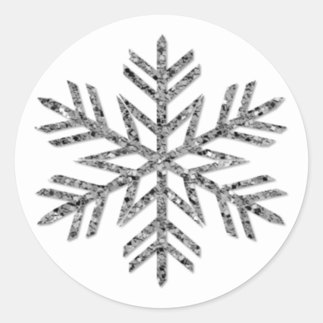 Pegatina Redonda Festividad de Navidades de copas de nieve Purpurin (Anverso)