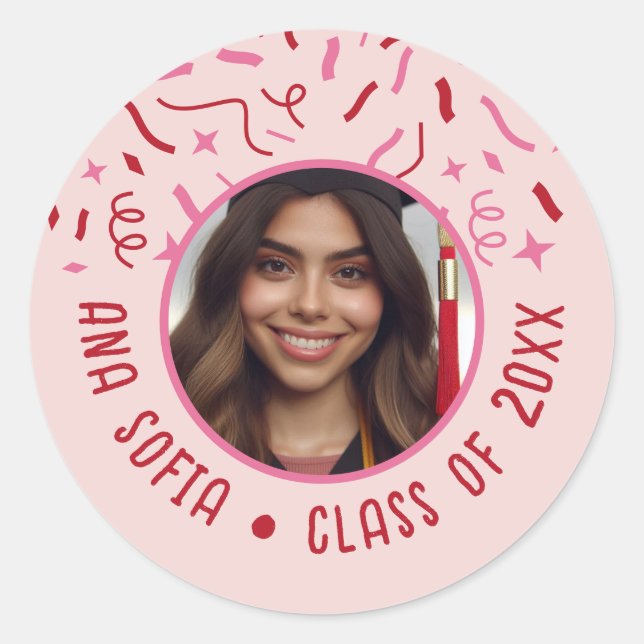 Pegatina Redonda Festividad de Personalizado de la celebración de g (Anverso)