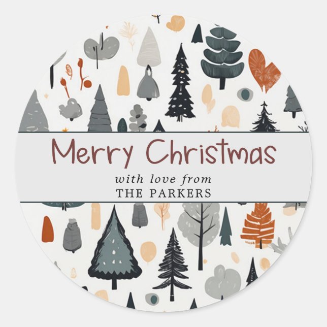 Pegatina Redonda Festividad dulce Feliz Navidad (Anverso)