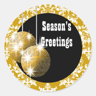 Pegatina Redonda Festividad elegante de Season's Greetings PERSONAL
