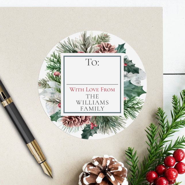 Pegatina Redonda Festividad Festividad Foliage Floral A / De la eti (Subido por el creador)