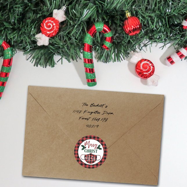 Pegatina Redonda Festividad moderna "Máscara de Cristo de los Cerez (Subido por el creador)