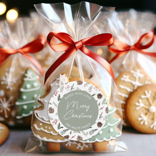 Pegatina Redonda Festividad Navidad personalizada