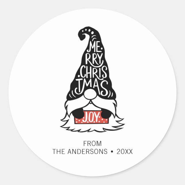 Pegatina Redonda Festividad navideña moderna (Anverso)