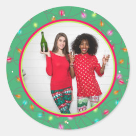 Pegatina Redonda Festividad personalizada de fotos favoritas