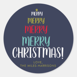 Pegatina Redonda Festividad personalizada de la Marina de los Árbol