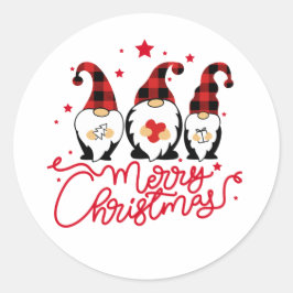Pegatina Redonda Festividad Roja navideña