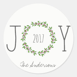 Pegatina Redonda Festividad simple de la guirnalda Navidades