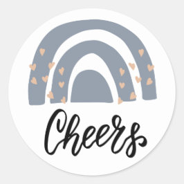 Pegatina Redonda Festividades Boho Rainbow Modern