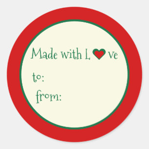 Pegatina Redonda Festividades caprichosas hechas con amor escriben