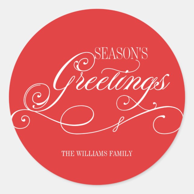 Pegatina Redonda Festividades de la temporada de guiones (Anverso)