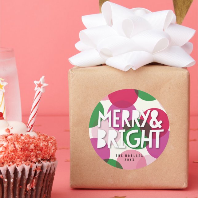 Pegatina Redonda Festividades de los Navidades de los puntos de Con (Fiesta)