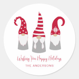 Pegatina Redonda Festividades de los Navidades nórdicos Gnomes