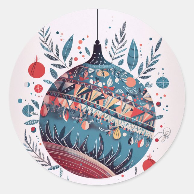 Pegatina Redonda Festividades de navidades (Anverso)