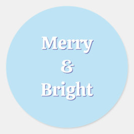 Pegatina Redonda Festividades de Navidades azul de hielo moderno y 