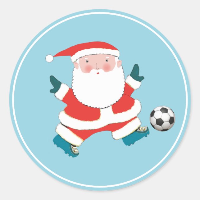 Pegatina Redonda Festividades de Navidades de fútbol en Santa Lucía (Anverso)