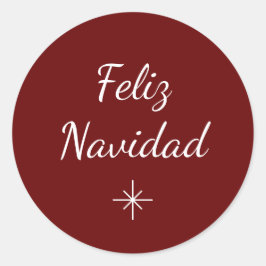 Pegatina Redonda Festividades Navidades de copo de nieve festejan s