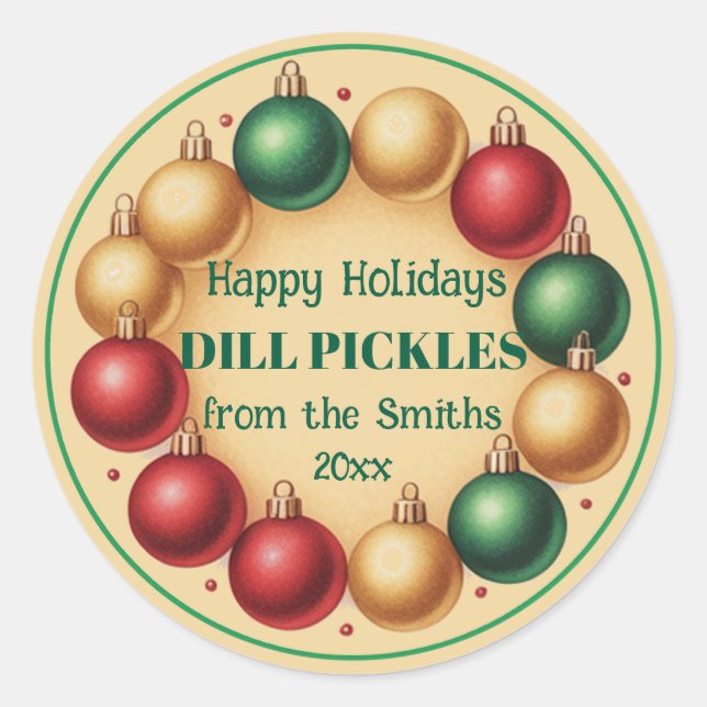 Pegatina Redonda Festividades navideñas Personalizados personalizad (Anverso)