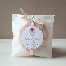 Pegatina Redonda Festividades Red Bow Ginger Jar Gracias Favor