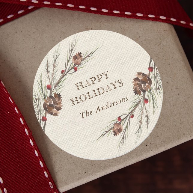 Pegatina Redonda Festividades rusas de Navidades de la Pinecona (Subido por el creador)