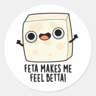 Pegatina Redonda Feta Me Hace Perder Un Pun De Queso Gracioso