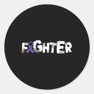 Pegatina Redonda Fghter1- Cinta de apoyo a la conciencia de la epil